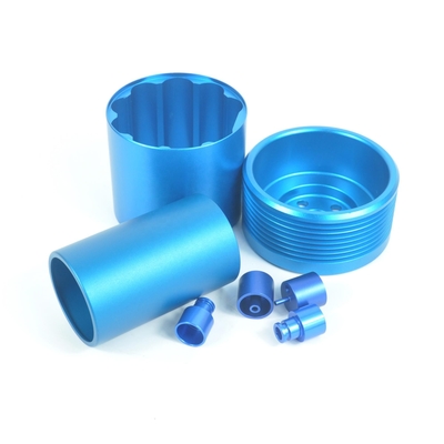 Ra0.1 CNC Turning Parts ANSI Cnc Mechanical Parts Pink Blue