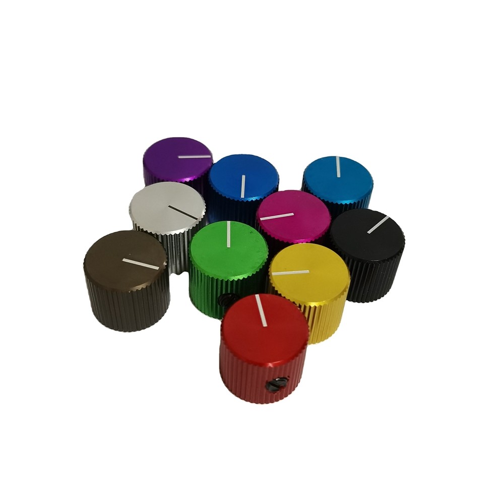 Knurled Aluminum CNC Turning Parts Custom Small Turned Parts Audio Knob